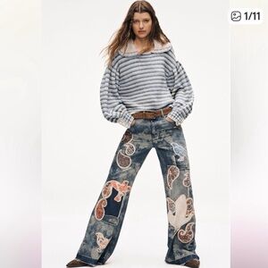 We the Free Flying High Patched Flare jeans NWT size 28